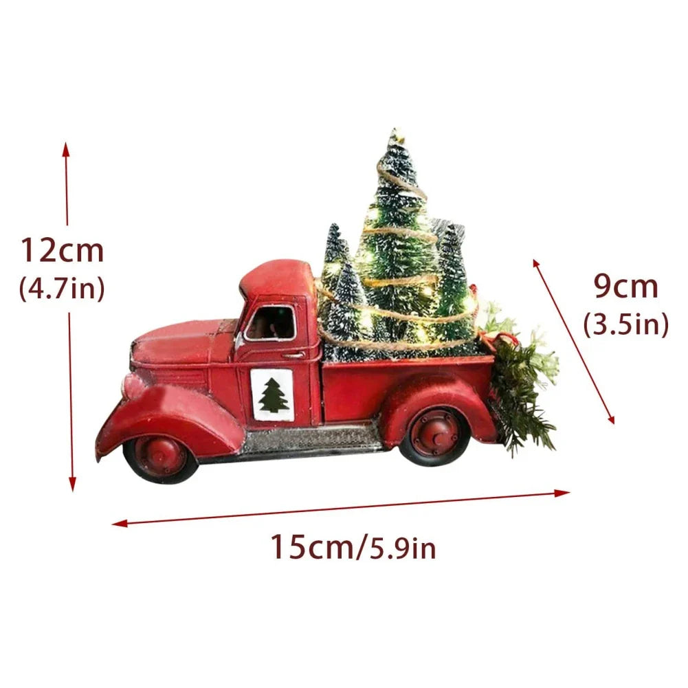 Festive vintage truck decoration for the Christmas season