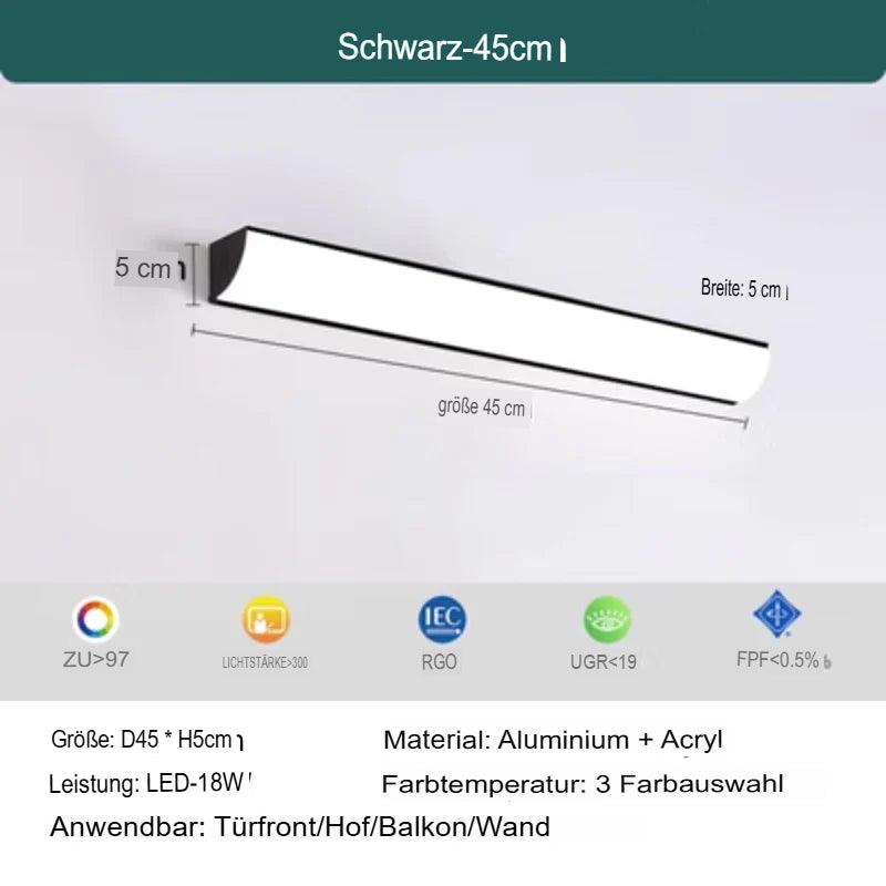 Modern LED outdoor wall light