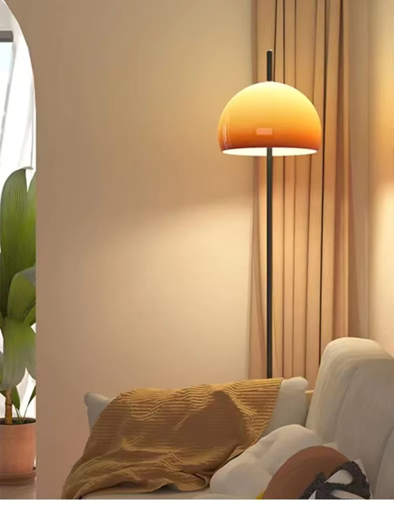 Retro-Pilz-Glas-Stehlampe