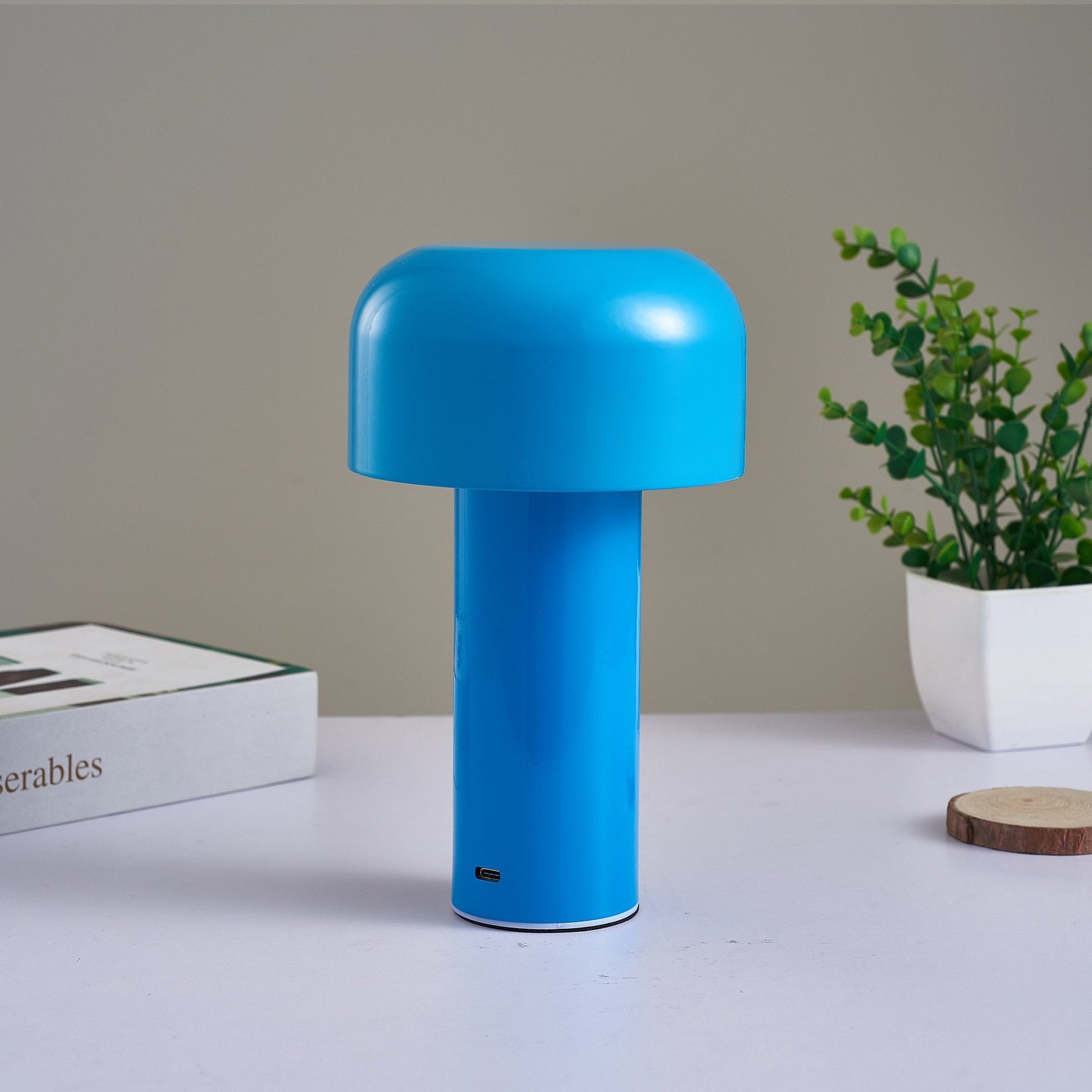 Wireless table lamp in mushroom look – ideal for the living room, bedroom & terrace