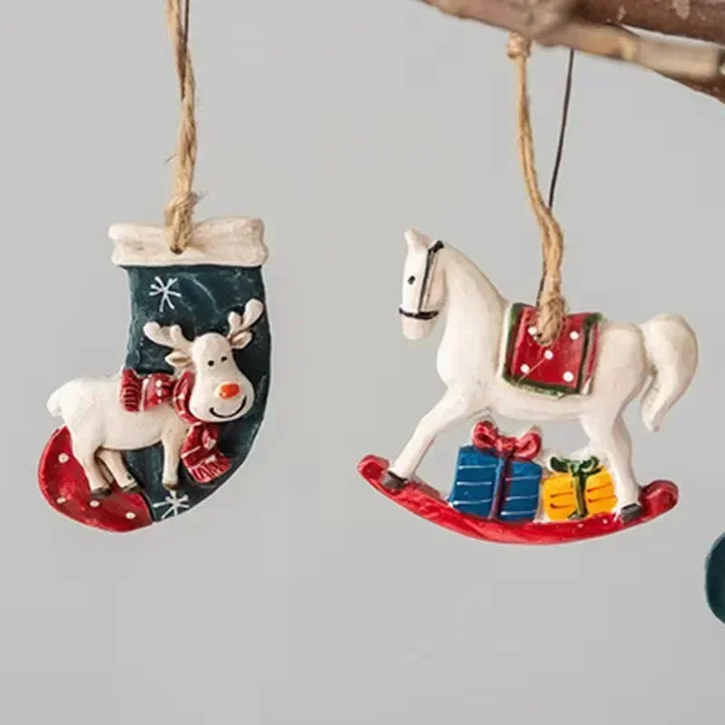 Festive reindeer stockings for hanging