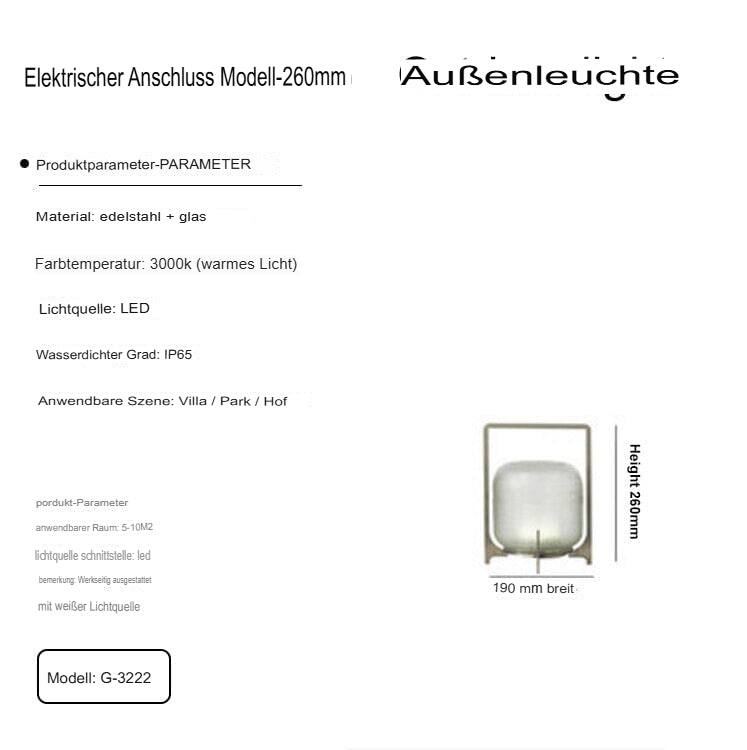 Moderne Außenleuchte Garten