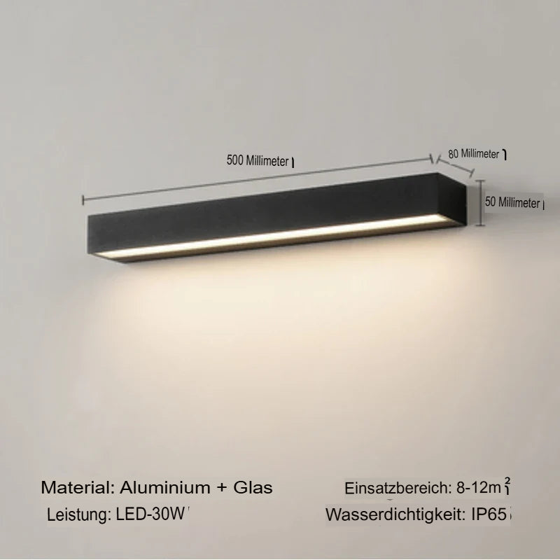 Schlanke LED Fassadenleuchte