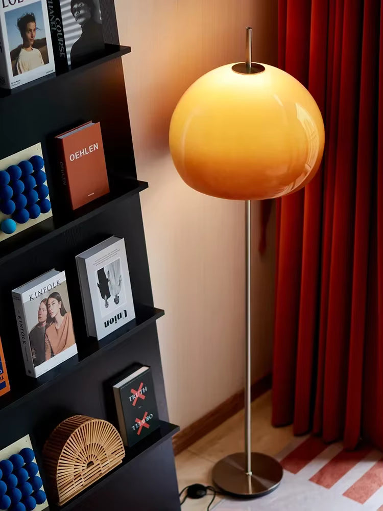 Retro-Pilz-Glas-Stehlampe