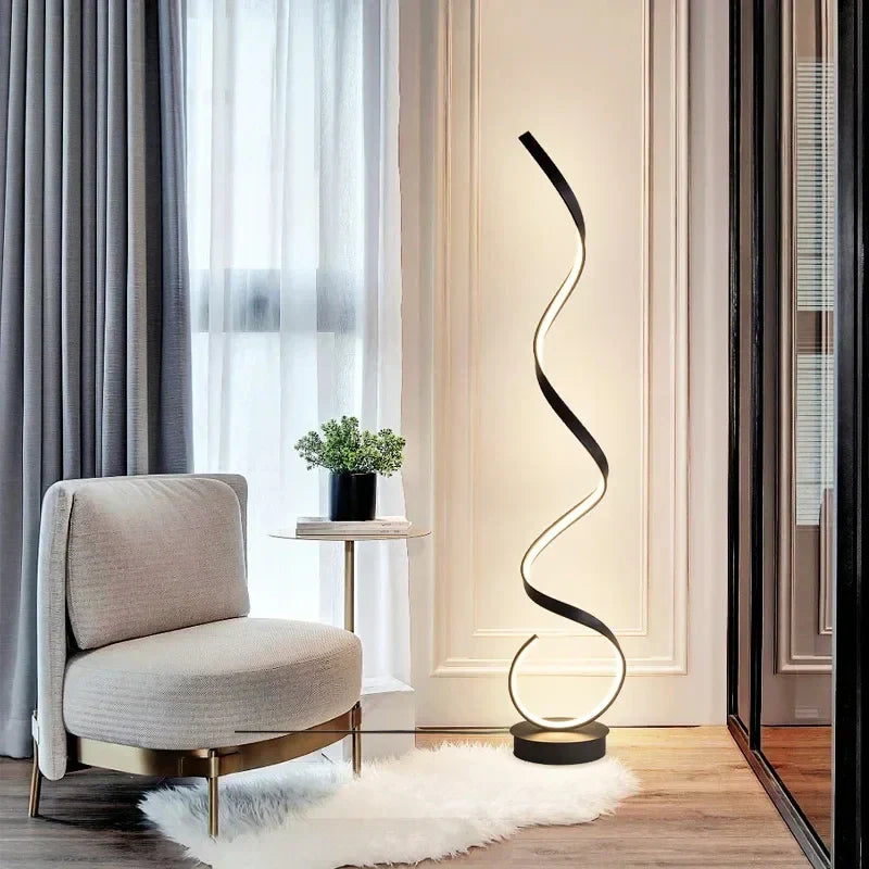Spiral design LED floor lamp