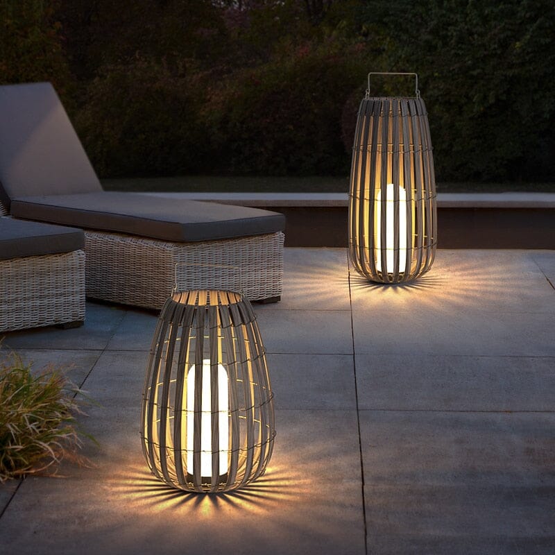 Rattan LED Gartenlaterne