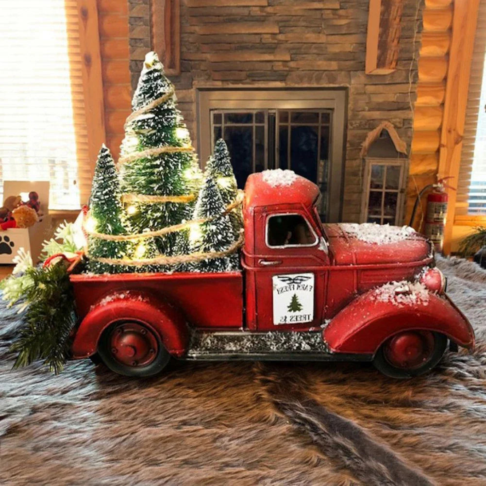 Festive vintage truck decoration for the Christmas season