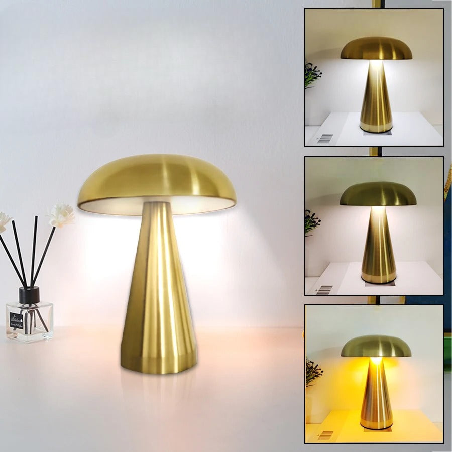 Retro-Tischlampe in Pilzform, wiederaufladbar