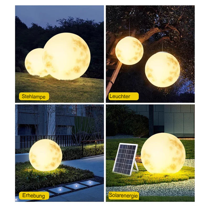 Solar Gartenleuchte im Mondlicht-Design
