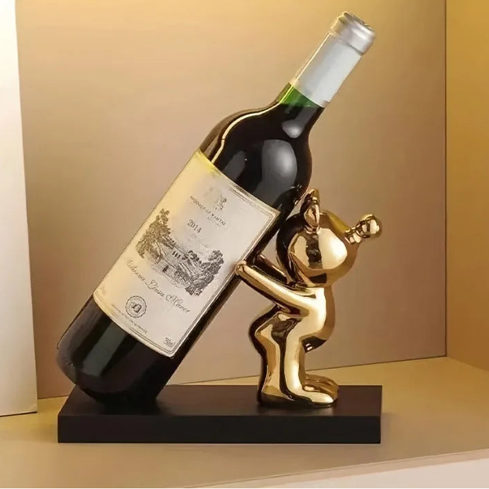 Weinflaschenhalter aus Keramikfigur