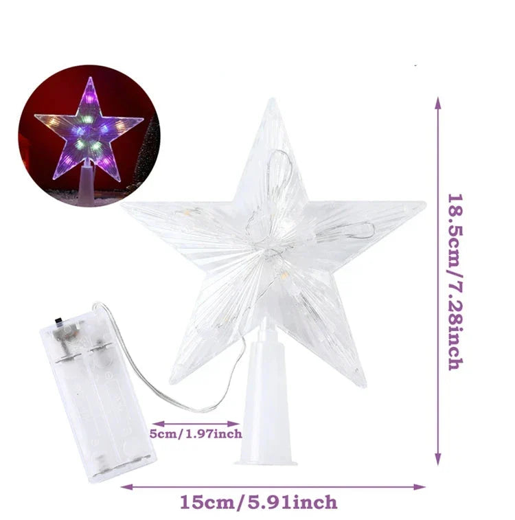 Glittering star lights for the Christmas tree