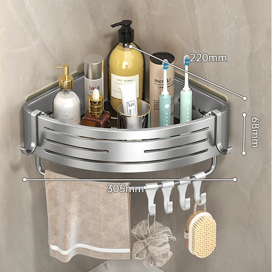 Aluminium-Badezimmerregal, bohrfrei erhältlich