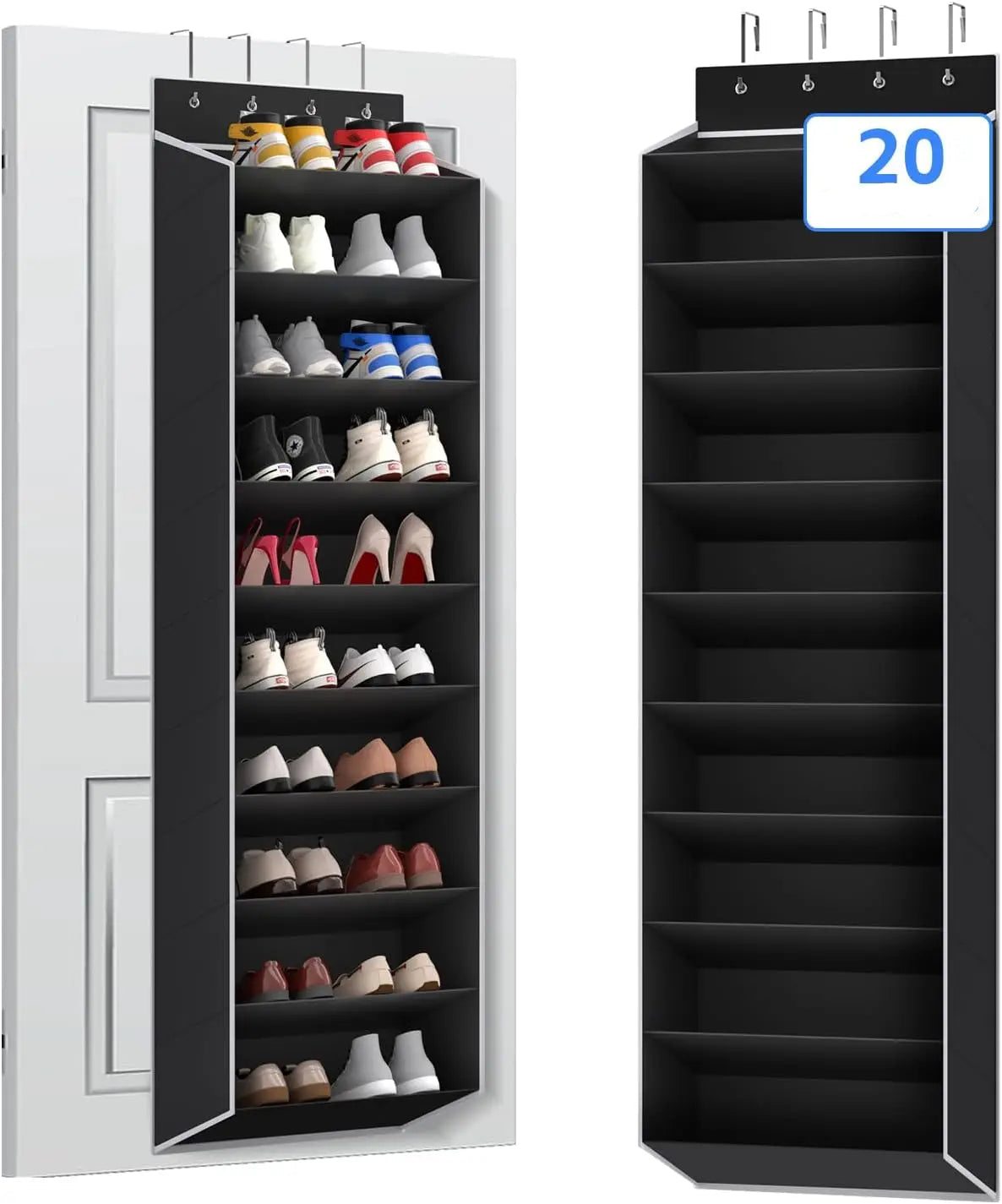 Schuh-Organizer mit tiefen Fächern zur Türbefestigung
