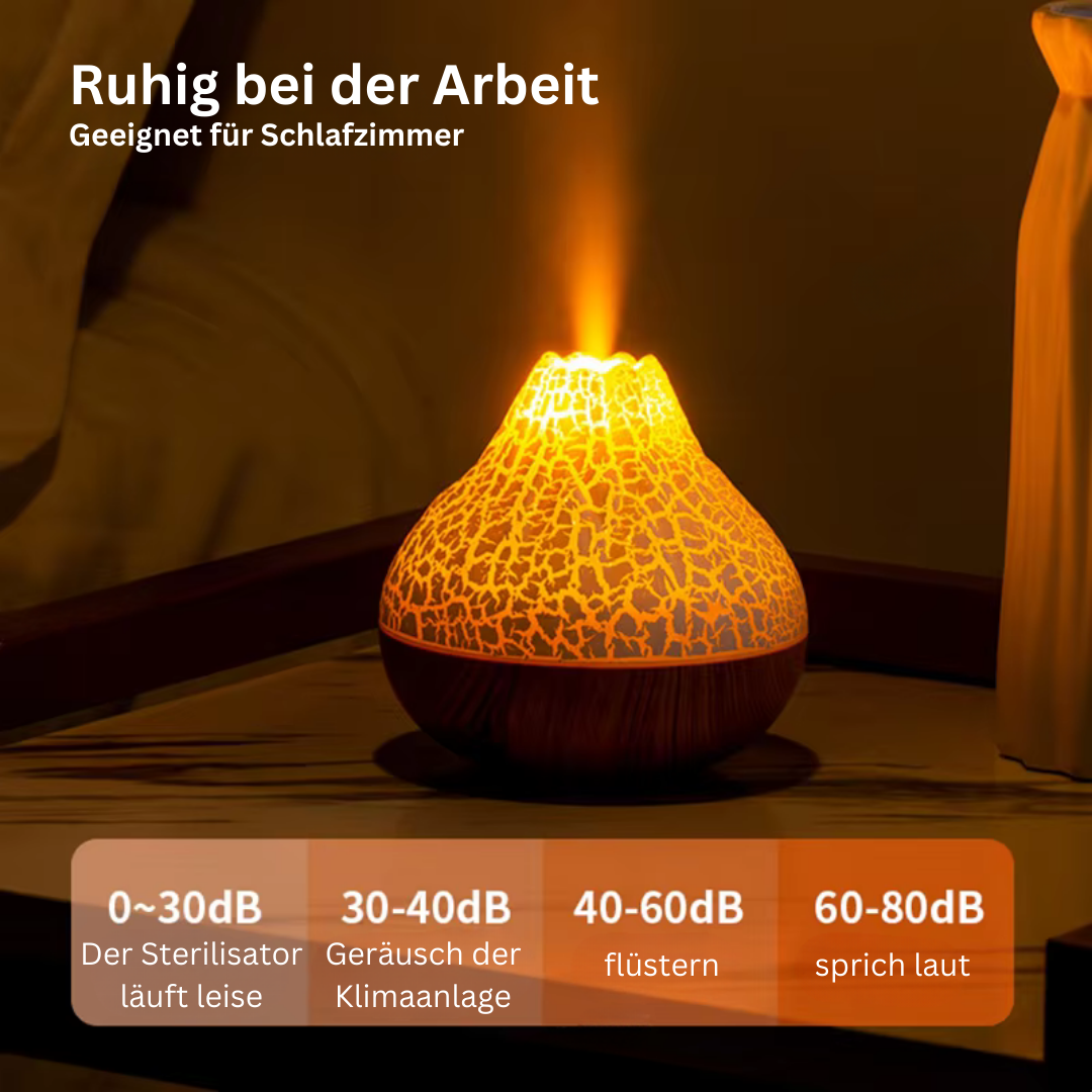 Portable Volcano Mist Diffuser – LED light, fragrance mist & USB operation in one