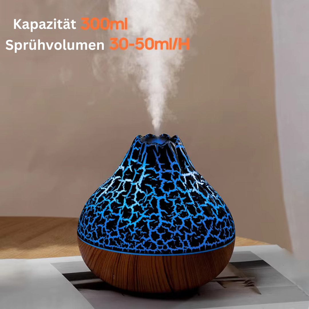 Portable Volcano Mist Diffuser – LED light, fragrance mist & USB operation in one