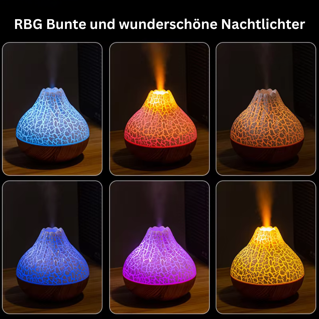 Portable Volcano Mist Diffuser – LED light, fragrance mist & USB operation in one