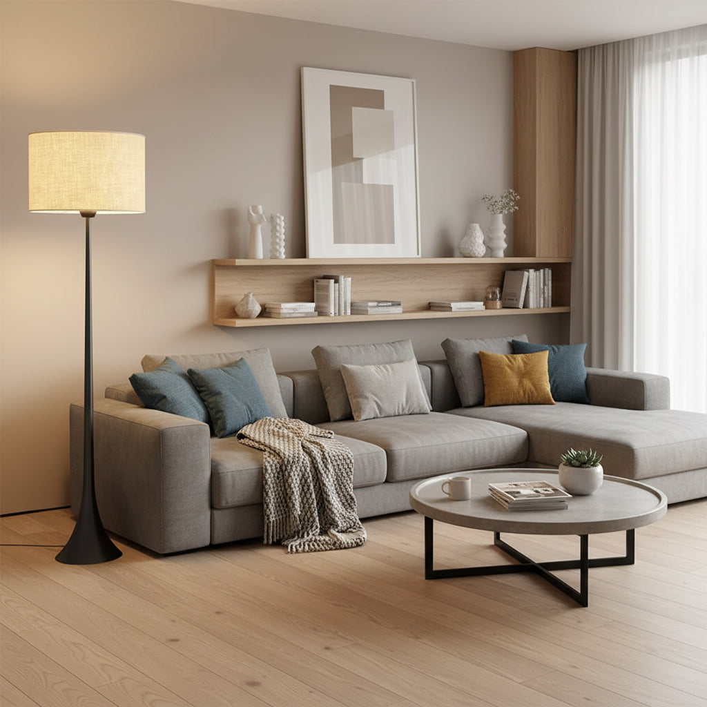 Moderne Seiden Stehlampe Design