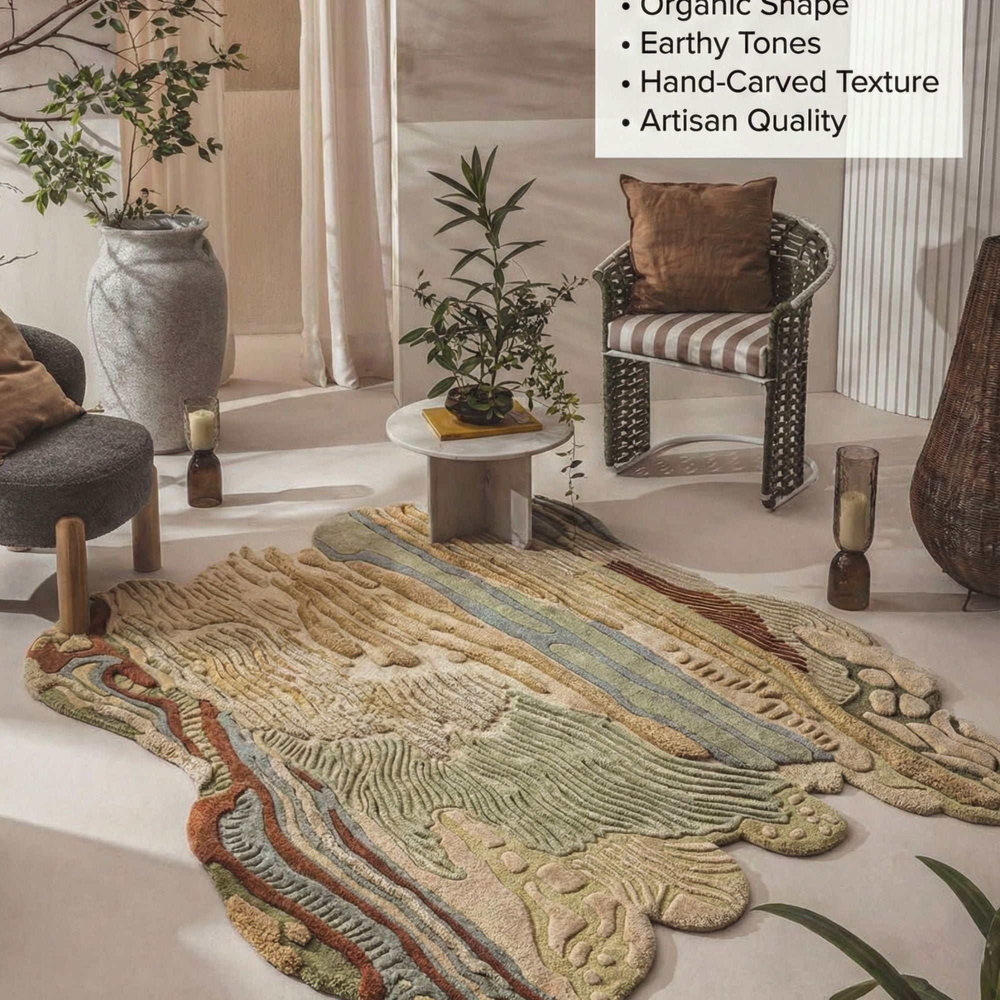 Moderner Wollteppich 200x300 240x340 300x400 groß für Wohnzimmer Schlafzimmer