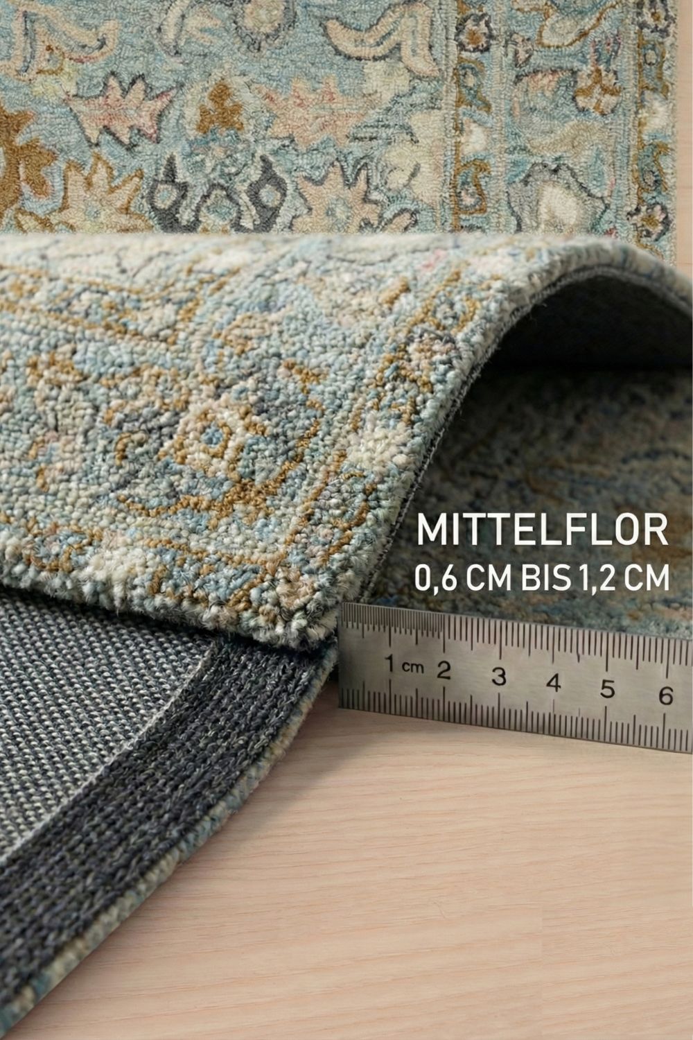 Wollteppich Blau 160x230 200x300 moderner hochwertiger Wohnteppich Wohnzimmer