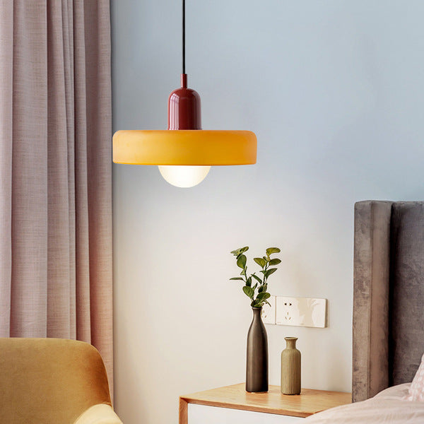 Bunter Bauhaus Glas-Pendelleuchte
