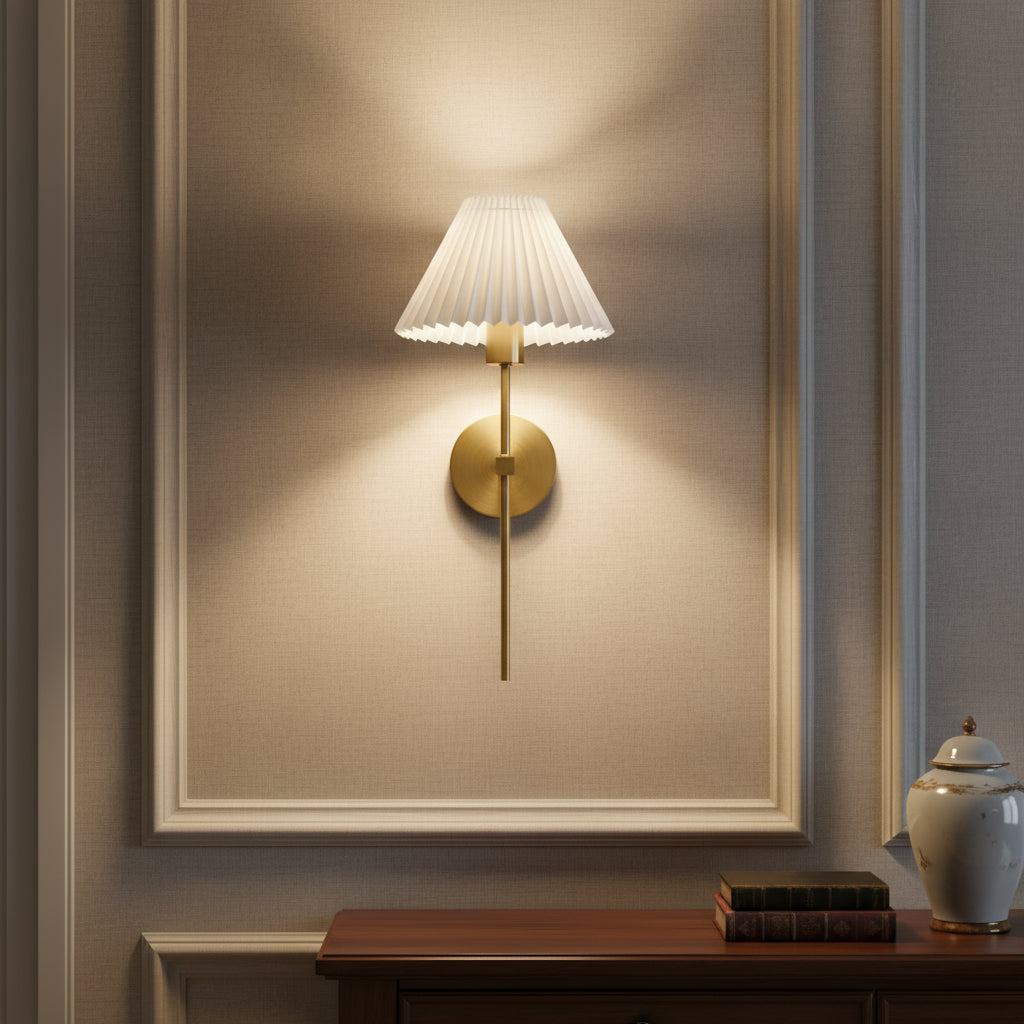 Wandleuchte Leinen Bronze