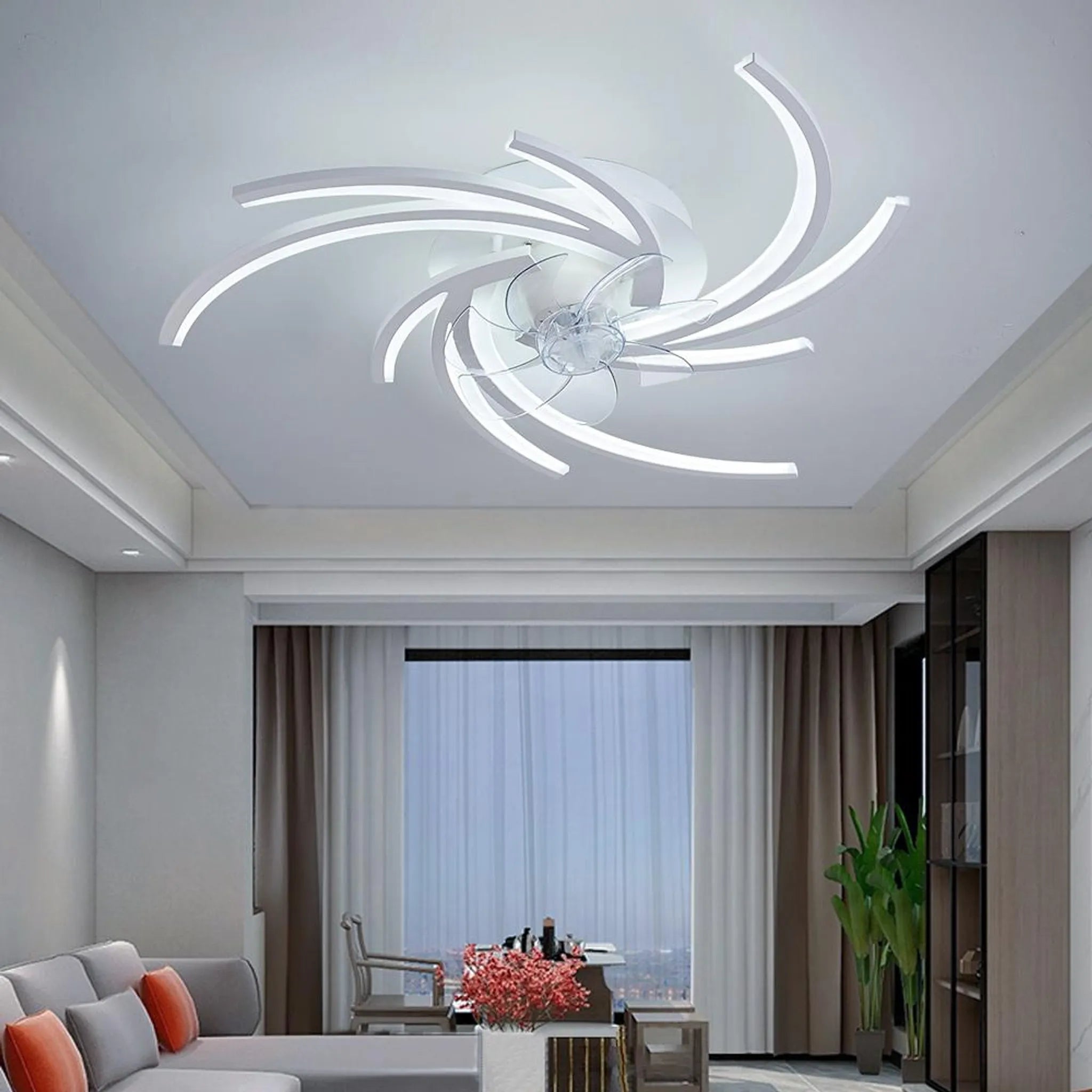Moderner Deckenventilator mit dimmbarer LED