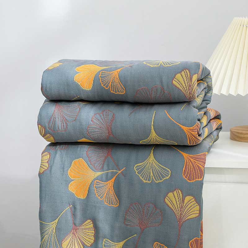 Ginkgo Leaf Reversible Cotton Quilt