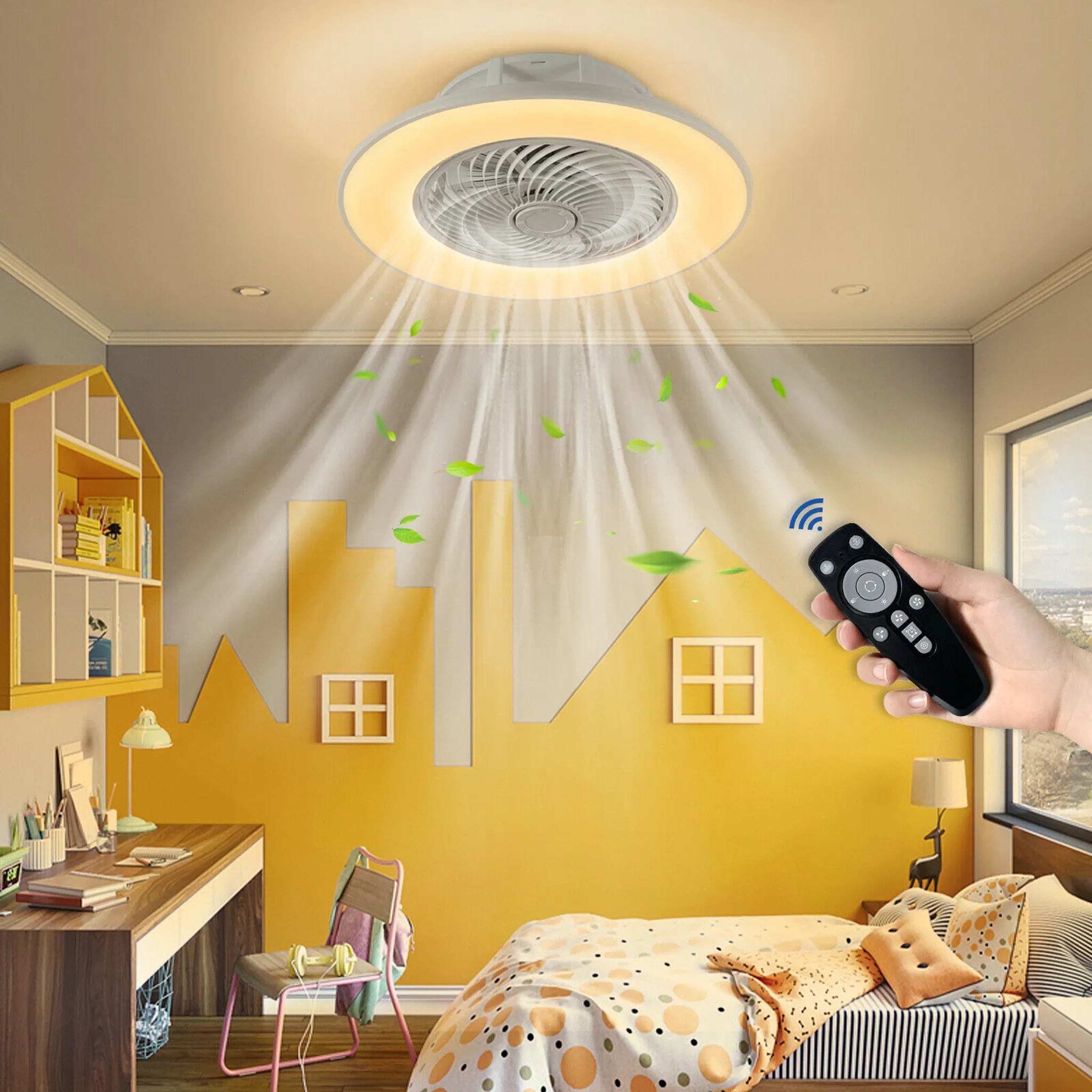 Moderne dimmbare LED-Deckenventilatorleuchte