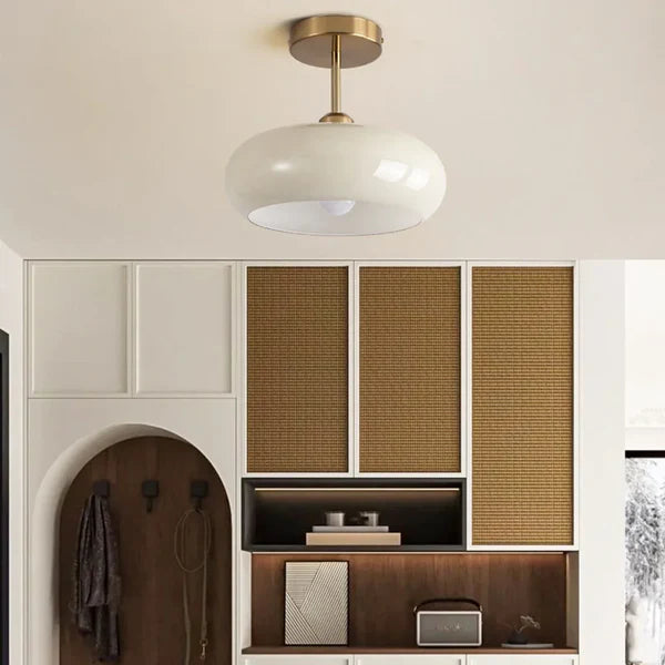 Bauhaus Deckenleuchte aus Glas