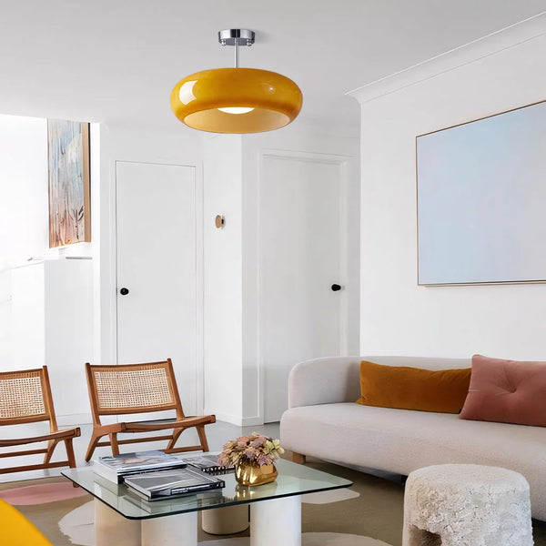 Bauhaus Deckenleuchte aus Glas