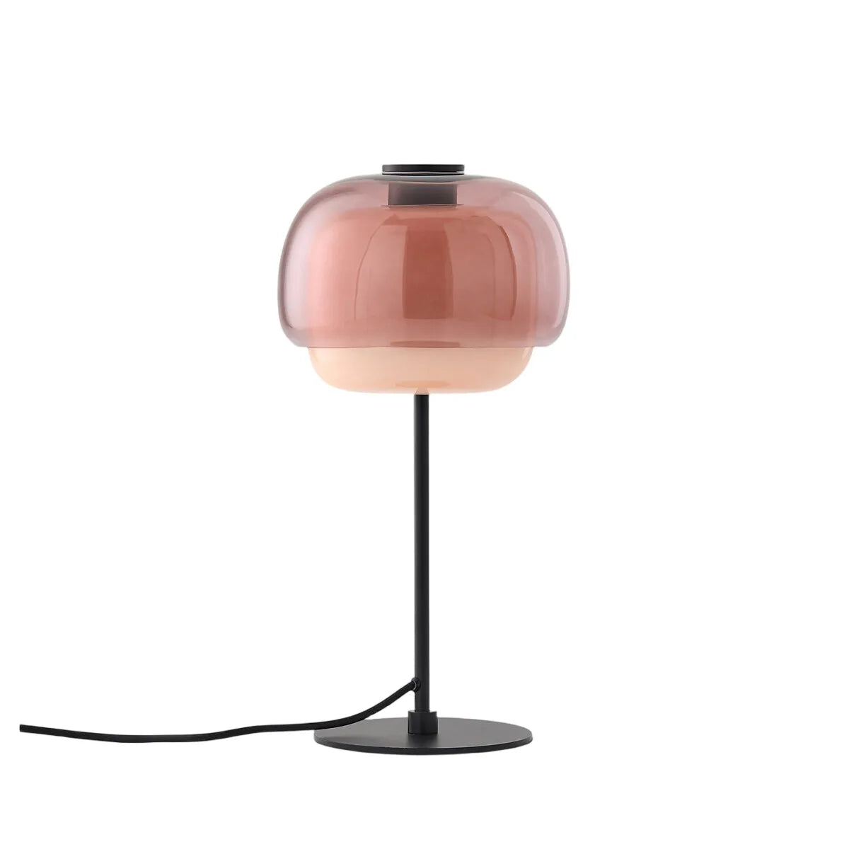 Clovelle Retro-Tischleuchte in Pilzform aus Eisen und Glas