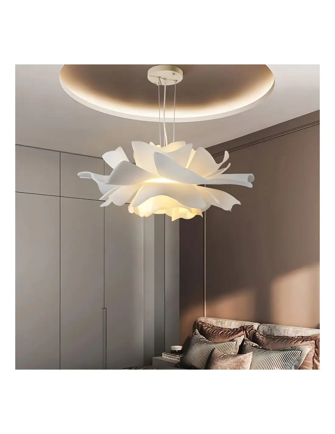 Nordische Acryl-Pendelleuchte mit Blumenmuster