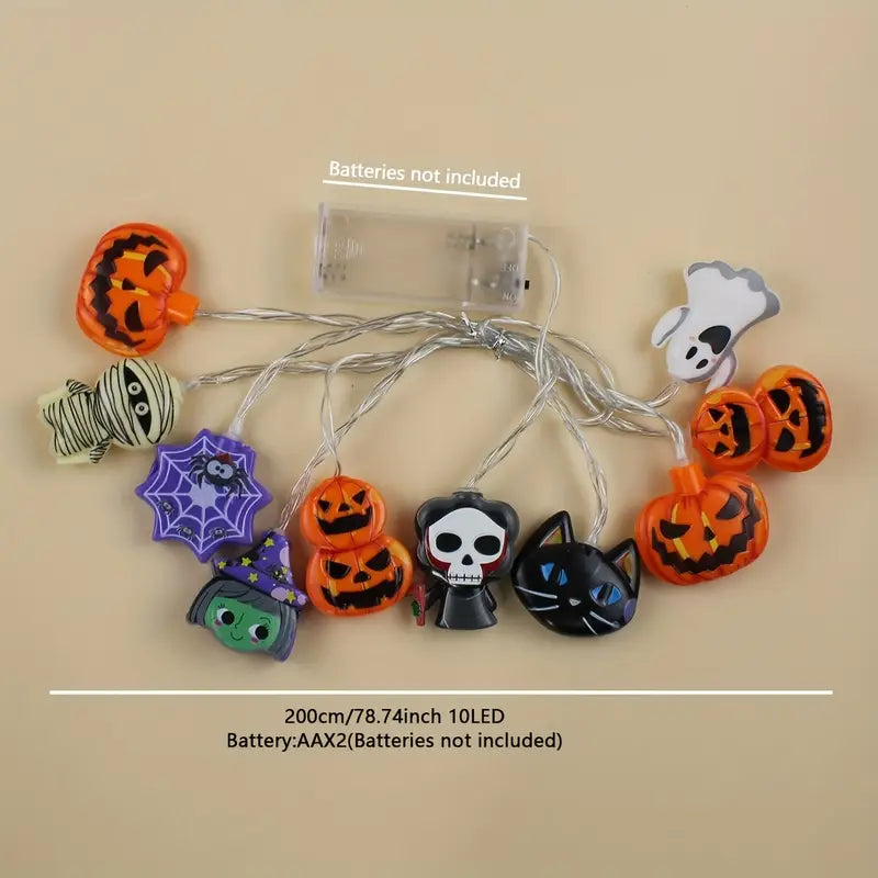 Halloween Kürbis Spinnen Lichterkette