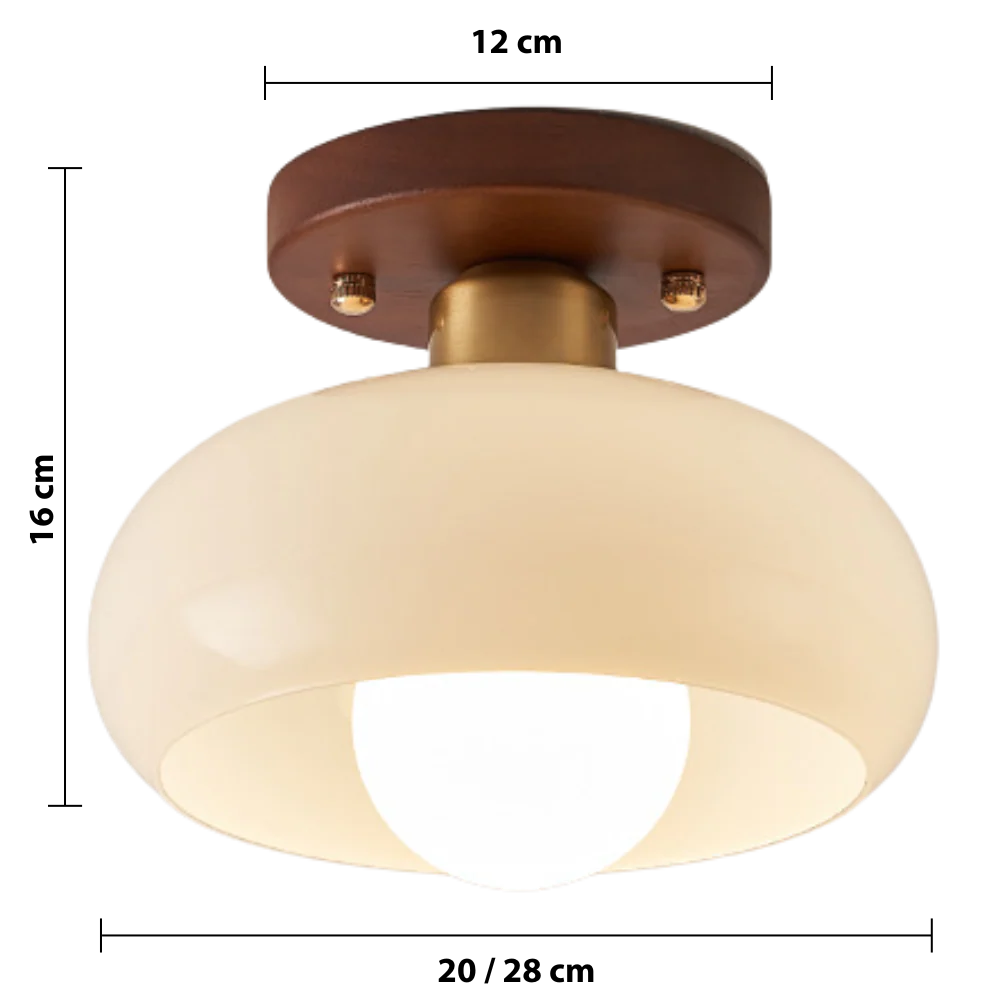 Bauhaus Deckenleuchte Creme Glas modern Wohnzimmer