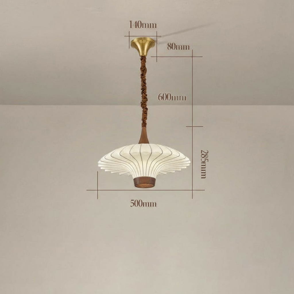 Elegante LED Pendelleuchte Walnuss