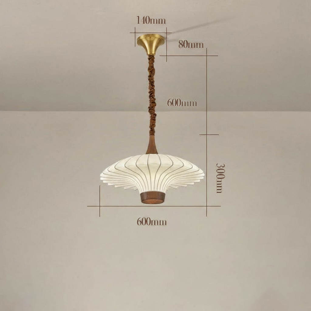 Elegante LED Pendelleuchte Walnuss