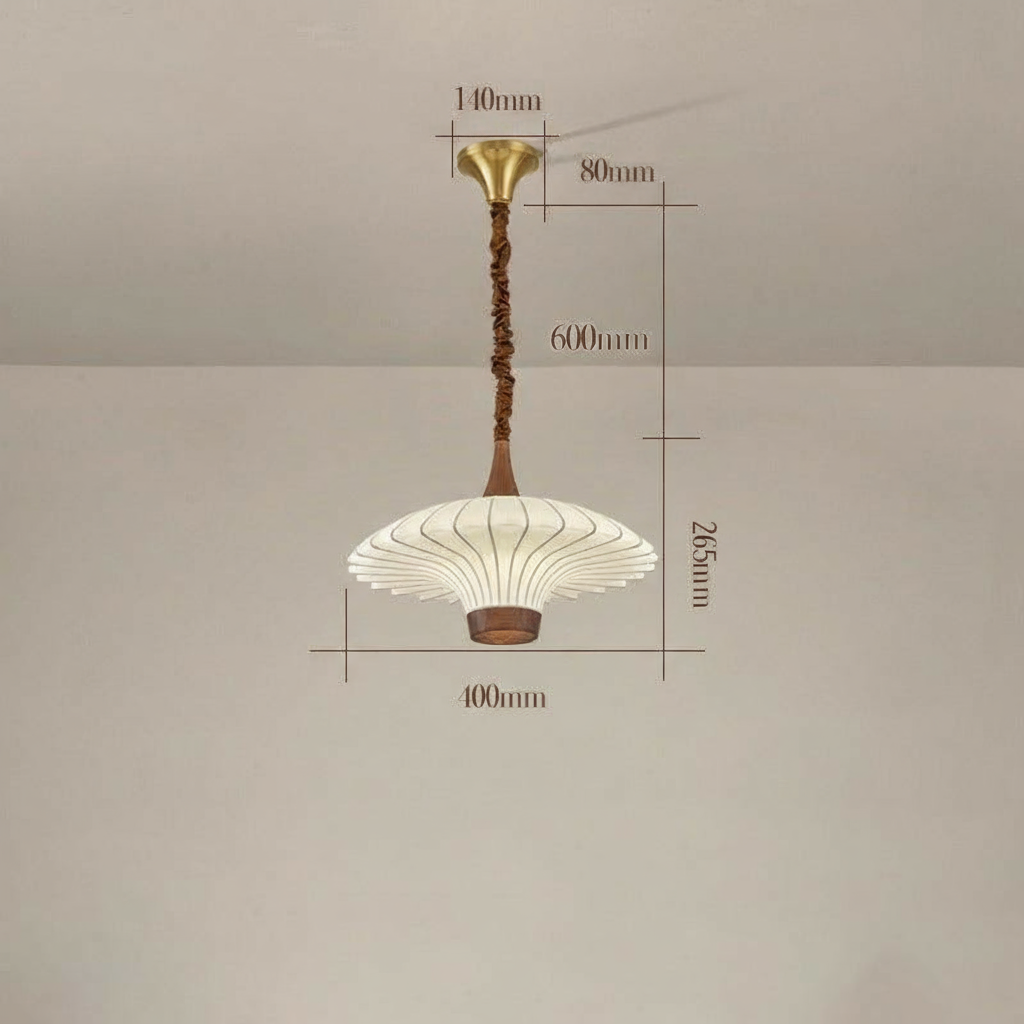 Elegante LED Pendelleuchte Walnuss