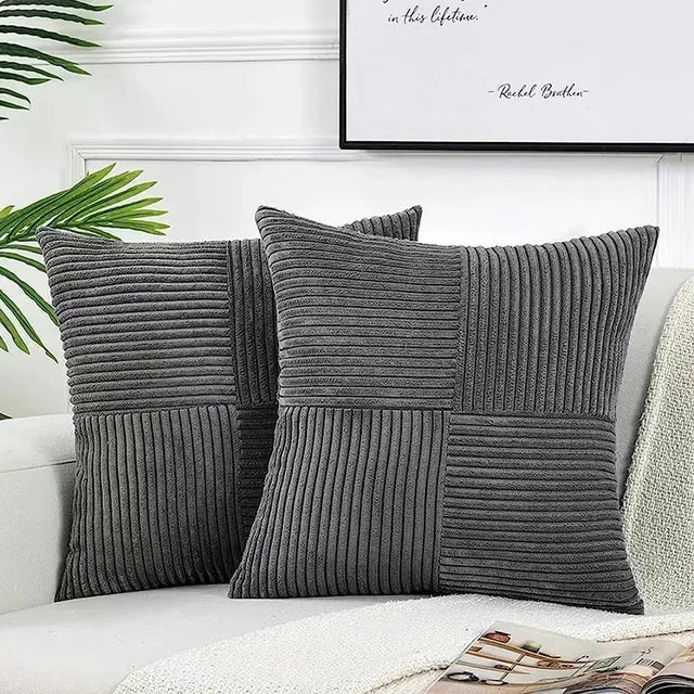 Elvessa Minimalistisch Cord Kissenbezug-Set