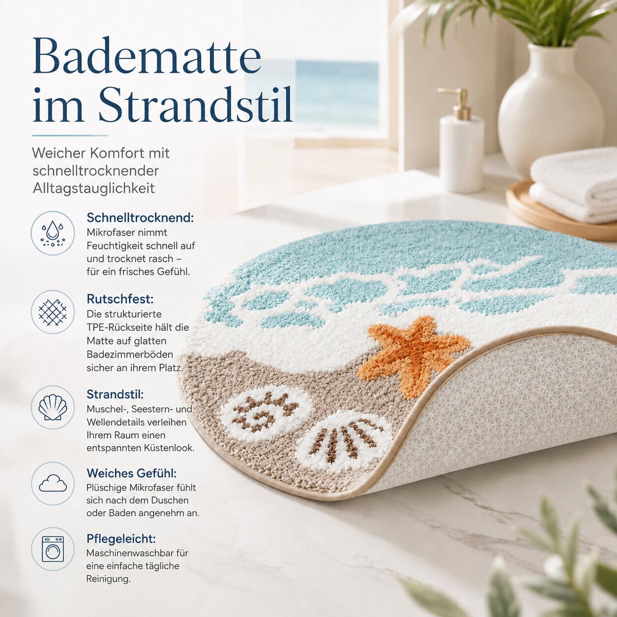 Nerolia Maritim Mikrofaser Badematte