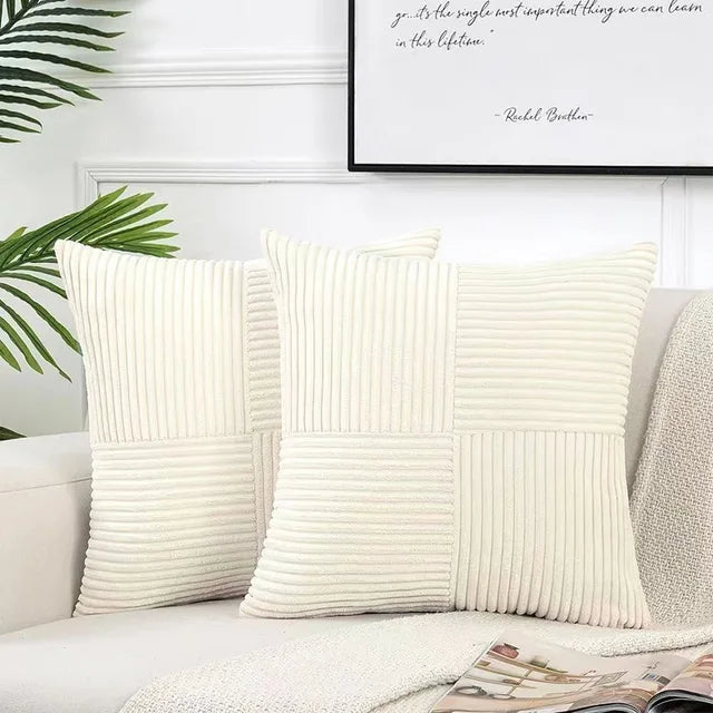 Elvessa Minimalistisch Cord Kissenbezug-Set