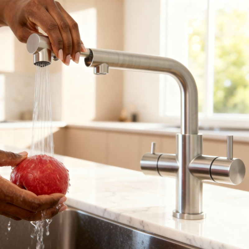 Brisvola Minimalistische Edelstahl gebürstet Sprudelwasserhahn