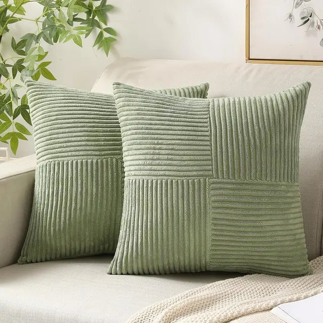 Elvessa Minimalistisch Cord Kissenbezug-Set