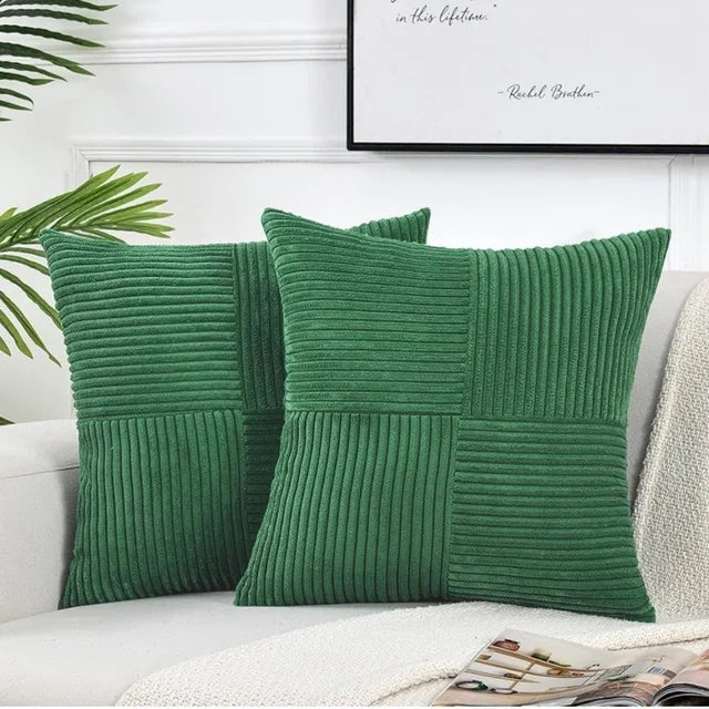Elvessa Minimalistisch Cord Kissenbezug-Set