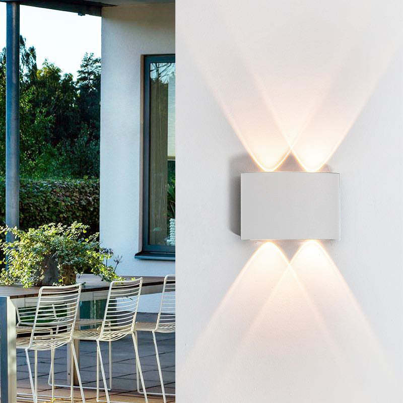 Rechteckige LED Außenwandleuchte Aluminium