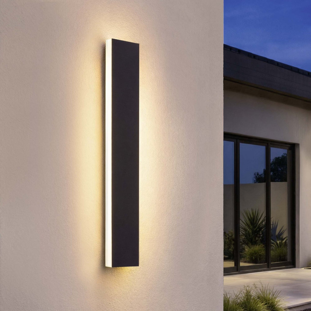 Brenholt Lineare LED Außenwandleuchte aus Metall – 2er-Set