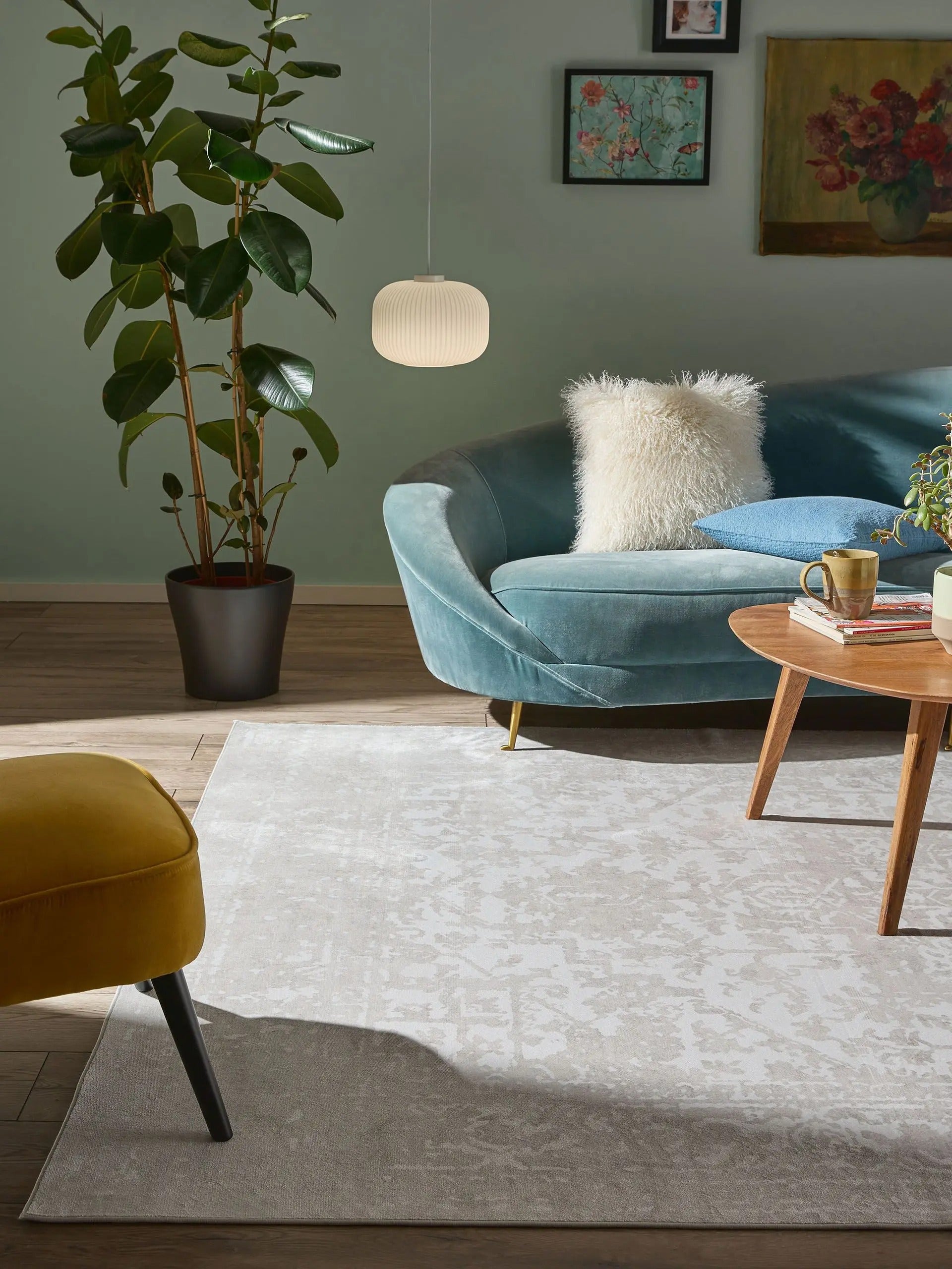 Waschbarer Teppich 200x300 für Wohnzimmer Schlafzimmer rund 200 cm Beige Grau Taupe