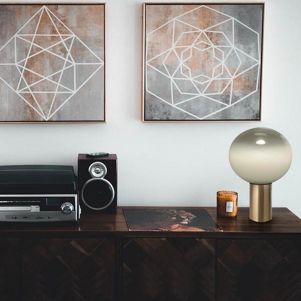 Glas Kugel Tischleuchte