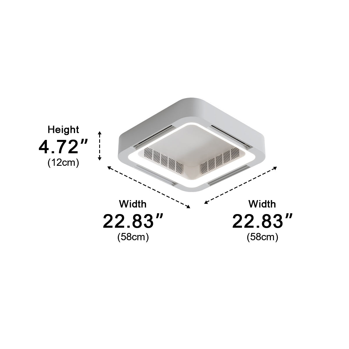 Moderner LED-Deckenventilator ohne Flügel mit Beleuchtung