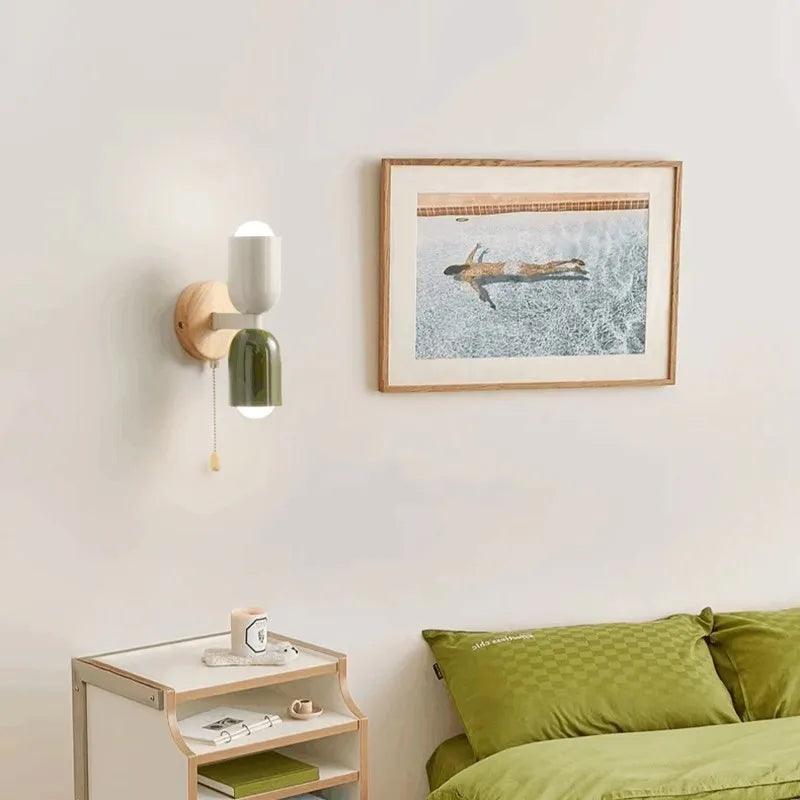 Doppelkopf Wandlampe Holz-Aster Selection