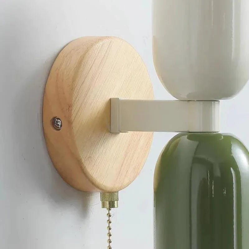 Doppelkopf Wandlampe Holz-Aster Selection